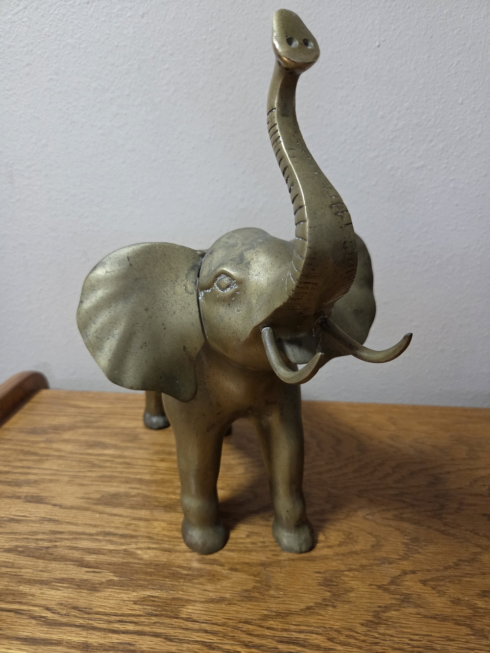 Brass Elephant Figurine Home Art Decor - Gold